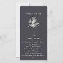 Rustic Palm Tree Navy Kraft Couples Shower