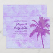 Rustic Palm Trees Beach Bridal Shower Invitations Kaart (Voorkant / Achterkant)