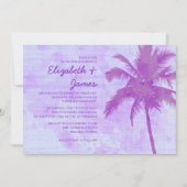 Rustic Palm Trees Beach Wedding Invitations Kaart (Voorkant)