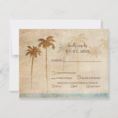 Rustic Palm Trees Beach Wedding rsvp (Voorkant)
