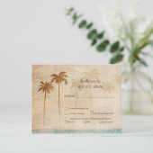 Rustic Palm Trees Beach Wedding rsvp (Staand voorkant)