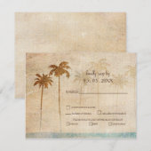 Rustic Palm Trees Beach Wedding rsvp Kaartje (Voorkant / Achterkant)