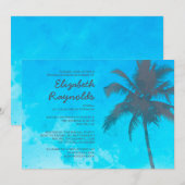 Rustic Palm Trees Bridal Shower Invitations Kaart (Voorkant / Achterkant)