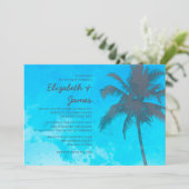 Rustic Palm Trees Wedding Invitations Kaart (Staand voorkant)