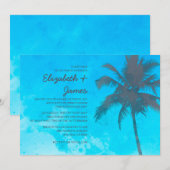 Rustic Palm Trees Wedding Invitations Kaart (Voorkant / Achterkant)