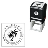 Rustic Palms Modern Tropical Return Adres Zelfinktende Stempel (In situ)
