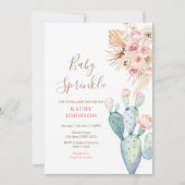 Rustic Pampas Baby Sprinkle Invitation Kaart (Voorkant)