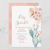 Rustic Pampas Baby Sprinkle Invitation Kaart (Voorkant / Achterkant)