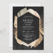 Rustic Pampas Dried Palm Black Vrijgezellenfeest Kaart (Voorkant)