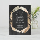 Rustic Pampas Dried Palm Black Vrijgezellenfeest Kaart (Staand voorkant)