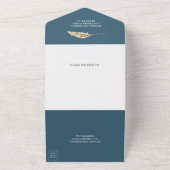 Rustic Pampas Eucalyptus Arch Dusty Blue Wedding All In One Uitnodiging (Buitenkant)