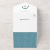 Rustic Pampas Grass Blue Boho Rainbow Baby shower All In One Uitnodiging (Buitenkant)