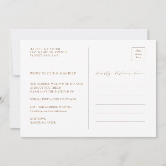 Rustic Pampas Grass Boho Flowers Save the Date (Achterkant)