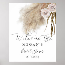 Rustic Pampas Grass Vrijgezellenfeest Welkomstteke Poster