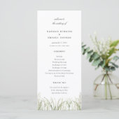 Rustic Pampas Grass Wedding Programmakaart (Staand voorkant)