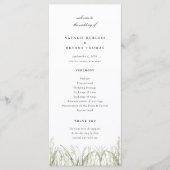 Rustic Pampas Grass Wedding Programmakaart (Voorkant)