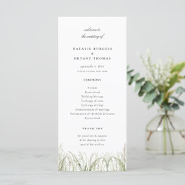 Rustic Pampas Grass Wedding Programmakaart