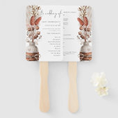 Rustic Pampas Grass Wedding Programme Handwaaier (Voorkant en achterkant)