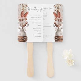 Rustic Pampas Grass Wedding Programme Handwaaier