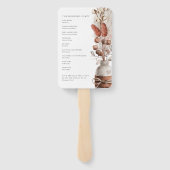 Rustic Pampas Grass Wedding Programme Handwaaier (Achterkant)