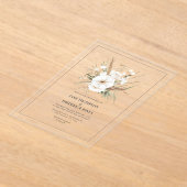 Rustic Pampas Grass White Floral Bohemian Wedding Acryl Uitnodigingen (Laagn)