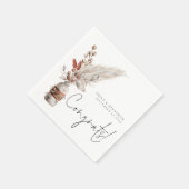 Rustic Pampas Grasses Names Congrats Wedding Servet (Hoek)