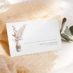 Rustic Pampas Grasses Names Date Weddenschap Plaatskaartje<br><div class="desc">Rustic Pampas Grasses Names Date Wedding. Bohemise stijlgrassen en bladeren zijn links met je namen en trouwdatum rechts. Er is een regel waarop je de namen van je gasten moet schrijven. U kunt de tekst gemakkelijk personaliseren.</div>