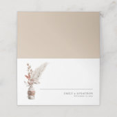Rustic Pampas Grasses Names Date Weddenschap Plaatskaartje (Buitenkant ongevouwen)