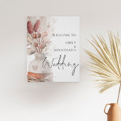 Rustic Pampas Grasses Overlay Welkom bij bruiloft Poster