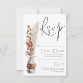 Rustic Pampas Grasses QR Code Weddenschap RSVP Kaartje (Voorkant)