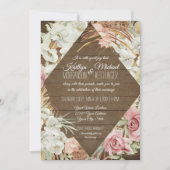 Rustic Pampas Greenery Blush Floral Tropical Beach Kaart (Voorkant)