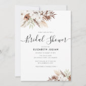 rustic pampas herfst vrijgezellenfeest invita uitn kaart (Voorkant)