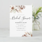 rustic pampas herfst vrijgezellenfeest invita uitn kaart (Staand voorkant)