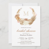 Rustic Pampas Wreath Gedroogd Palm Vrijgezellenfee Kaart (Voorkant)