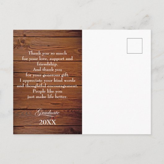Rustic Panel Design Thank You Postcard Briefkaart (Achterkant)