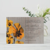 Rustic Pansy Wedding Invitations Kaart (Staand voorkant)
