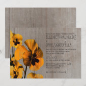Rustic Pansy Wedding Invitations Kaart (Voorkant / Achterkant)