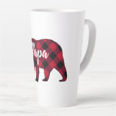 Rustic Papa Beer Red Buffalo Plaid Latte Mok (Rechterhoek)