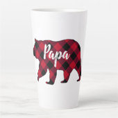 Rustic Papa Beer Red Buffalo Plaid Latte Mok (Voorkant)