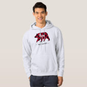 Rustic Papa Beer Red Buffalo Pset Monogram Naam Hoodie (Voorkant volledig)