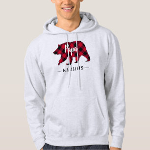 Rustic Papa Beer Red Buffalo Pset Monogram Naam Hoodie