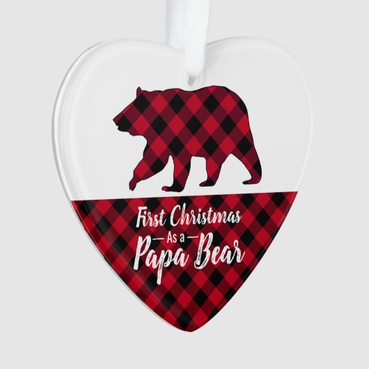 Rustic Papa Beer Red Buffalo Pset Photo Ornament (voorkant)