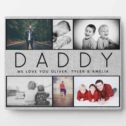 Rustic papa's dag Aangepast 6 Foto Collage Fotoplaat (Voorkant)