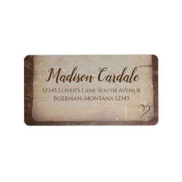 Rustic Paper Heart Wedding Return-adreslabels Etiket