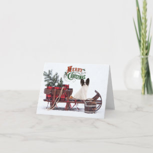 Rustic Papillion kerst Kaart