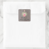 RUSTIC Paraplu| Bruidsfeest Bedankt Vierkante Sticker (Tas)