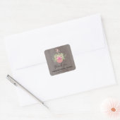 RUSTIC Paraplu| Bruidsfeest Bedankt Vierkante Sticker (Envelop)