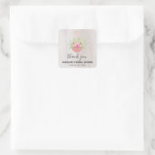 RUSTIC Paraplu| Bruidsuitnodiging Dank Je Vierkante Sticker (Tas)
