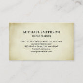 Rustic Parchment Bruin Paardrijden Instructeur Visitekaartje (Achterkant)