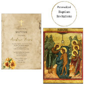 Rustic Parchment Sunflowers Orthodox Baptism       Kaart